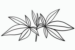 conception plate de dessin à main levée de plante de cannabis de simplicité. vecteur