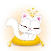 princesse chat blanc vecteur