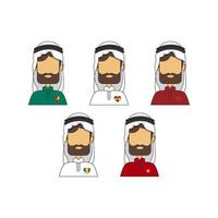 personnage masculin arabe ou avatar avec maillot d'une équipe de football vecteur