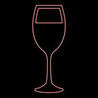 néon verre de vin couleur rouge illustration vectorielle image de style plat vecteur