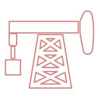 pompe à pétrole néon couleur rouge illustration vectorielle image style plat vecteur