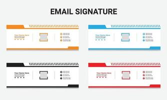 modèle de signature d'e-mail ou pied de page d'e-mail .. élégant modèle de courrier plat de signature d'e-mail minimal d'entreprise vecteur