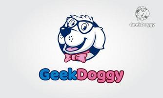 illustration de logo vectoriel chien geek. mascotte vectorielle de haute qualité pour toutes vos affaires.