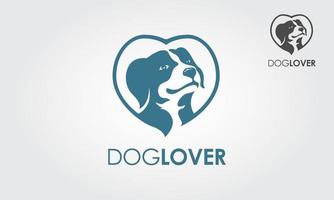 modèle de logo vectoriel amoureux des chiens. logo ludique idéal pour les magasins de chiens, la communauté des amoureux des chiens, les refuges pour animaux, les chenils.