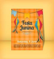 festa junina bienvenue au brésil fond d'invitation flyer attrayant vecteur