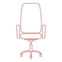 chaise de bureau néon couleur rouge illustration vectorielle image de style plat vecteur