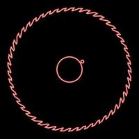 lame de scie circulaire néon couleur rouge illustration vectorielle image de style plat vecteur