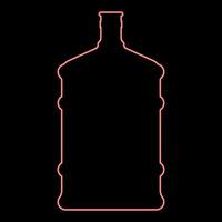 distributeur de néon grandes bouteilles icône couleur noire en cercle couleur rouge illustration vectorielle image de style plat vecteur