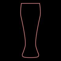 verre à bière néon couleur rouge illustration vectorielle image de style plat vecteur