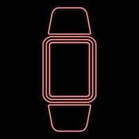 horloge à main numérique néon illustration vectorielle de couleur rouge image de style plat vecteur