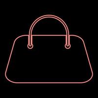 sac femme néon couleur rouge illustration vectorielle image de style plat vecteur