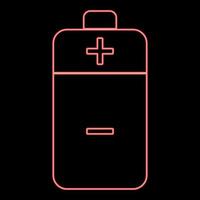 batterie au néon couleur rouge illustration vectorielle image de style plat vecteur