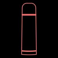 thermos néon ou fiole à vide couleur rouge image d'illustration vectorielle style plat vecteur