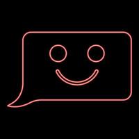 commentaire néon sourire message couleur rouge image d'illustration vectorielle style plat vecteur