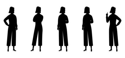 silhouettes de filles debout vecteur