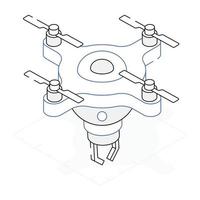 une icône isométrique moderne de caméra drone vecteur