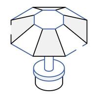 icône isométrique de contour conçu de manière créative de parasol vecteur