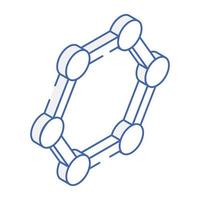 téléchargement d'icône isométrique de réseau cristallin moderne vecteur