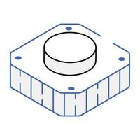 une conception d'icône isométrique de bouton poussoir vecteur