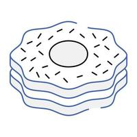 icône de beignet délicieux dans un style isométrique vecteur