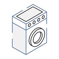 une icône de conception isométrique de machine à laver vecteur