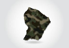 carte de la guyane française avec motif camouflage, forêt - texture verte sur la carte. concept militaire pour l'armée, le soldat et la guerre. armoiries, drapeau.