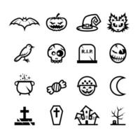 icônes d'halloween avec fond blanc vecteur