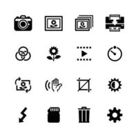 icônes de photographie et icônes d'appareil photo avec fond blanc