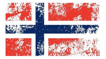 drapeau de la norvège. grunge, scratch et illustration vectorielle de drapeau de style ancien