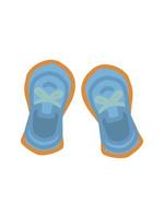 sandales bébé chaussures premières chaussures avec lacets pour garçon isolé vecteur dessiné à la main bleu vert