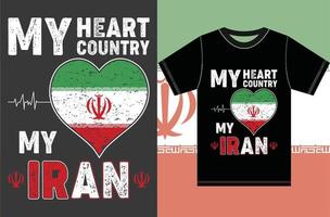 mon coeur, mon pays, mon iran. conception de vecteur de typographie