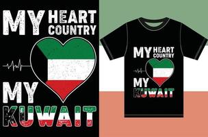 mon coeur, mon pays, mon koweït. conception de vecteur de typographie