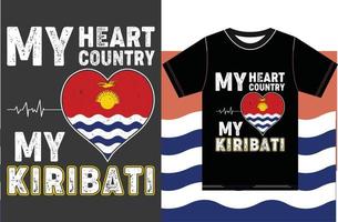 mon cœur, mon pays, mon kiribati. conception de vecteur de typographie