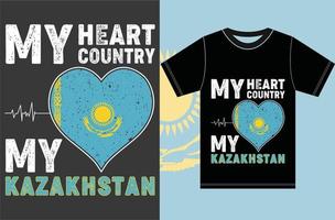 mon coeur, mon pays, mon kazakhstan. conception de vecteur de typographie