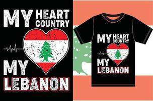 mon coeur, mon pays, ma conception de vecteur lebanon.typography