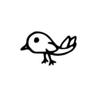 oiseau. illustration dessinée à la main dans un style doodle. minimalisme, monochrome. icône autocollant vecteur