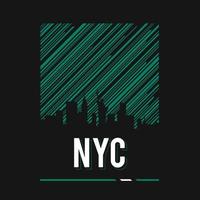 conception de t-shirt de la ville de new york et conception de la ville d'art en ligne. impression vectorielle vecteur