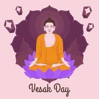 jour du vesak avec le concept de bouddha vecteur