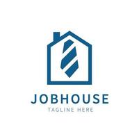 illustration du logo de la maison de travail maison avec symbole de cravate vecteur