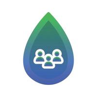 icône de modèle de conception de logo de gradient d'eau communautaire