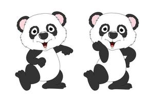 graphique de dessin animé animal panda mignon vecteur