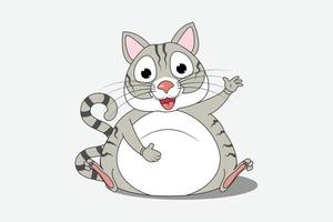 graphique de dessin animé animal chat mignon vecteur