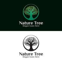 logo d'arbre de nature verte, modèle vectoriel de conception de logo de chêne