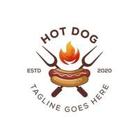 création de logo de hot-dog de nourriture moderne vecteur