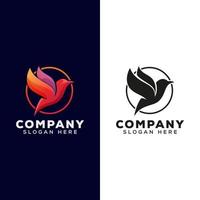 oiseau mouche moderne pour le logo de votre entreprise avec version noire vecteur