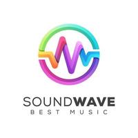 modèle de vecteur de conception de logo de musique d'égaliseur d'ondes sonores colorées