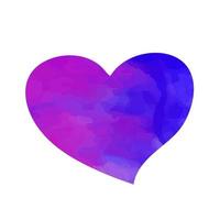coeur aquarelle violet dessiné à la main. vecteur