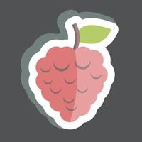 autocollant framboise. adapté au symbole des fruits et légumes. conception simple modifiable. vecteur de modèle de conception. illustration de symbole simple