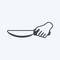 icône tenant un couteau. adapté au symbole des actions de la main. style de glyphe. conception simple modifiable. vecteur de modèle de conception. illustration de symbole simple