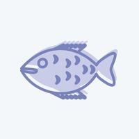 poisson icône. adapté au symbole de la mer. style bicolore. conception simple modifiable. vecteur de modèle de conception. illustration de symbole simple